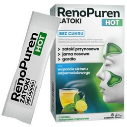 RENOPUREN ZATOKI HOT bez cukru proszek, 8sasz. ->