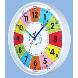 Zegar edukacyjny nauka odczytu czasu biały/ 30cm