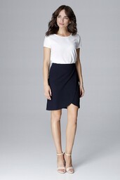 Kopertowa SPÓDNICA elegancka midi niebieska XL