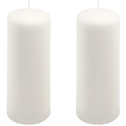 ŚWIECE STOŁOWE BIAŁE 2 SZT 20x7,5CM ŚWIECZKI WALCOWE