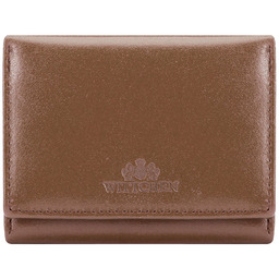 Damski portfel z gładkiej skóry mały taupe