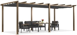 Pergola tarasowa Barbados 3x6 m Garden Point woodlike-antracyt