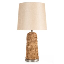 Eurofirany Lampa dekoracyjna 32x32x71 Arlo 02 brązowa beżowa
