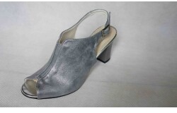 Sandały SKÓRZANE FASHION POPIEL obcas 6 CM 37
