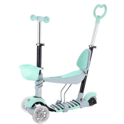 HULAJNOGA DZIECIĘCA HLB07 4w1 GRAY-MINT KÓŁKA LED NILS
