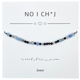 Pakamera Bransoletka z alfabetem Morse Noc Kairu, Labradoryt,