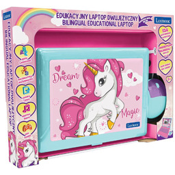 Lexibook Dwujęzyczny laptop edukacyjny Unicorn jednorożec pol/ang 124