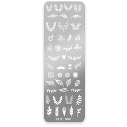 Blaszka ze wzorkami do stempli łodygi liście STZ-N08