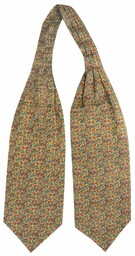 Fular Męski Bawełniany, Spiczasty, Żółto-Czerwony, Kolorowy w Paisley,