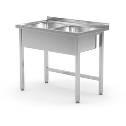 STÓŁ Z DWOMA ZLEWAMI 1000x600x850 mm PROFI LINE