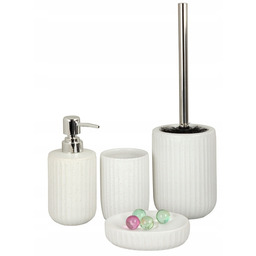 Zestaw Łazienkowy Ceramiczny India Biały Nakrapiany Chrom 4