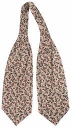 Fular Męski Bawełniany, Spiczasty, Cielisty, Beżowy w Paisley,
