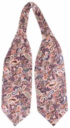 Fular Męski Bawełniany, Spiczasty, Brzoskwiniowy, Kolorowy w Paisley,