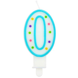 Świeczka cyferka zero 0 z kropeczkami - 1