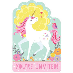 Zaproszenia urodzinowe Jednorożec - 8 szt.