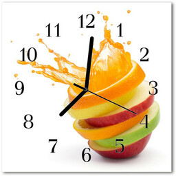 Zegar ścienny kwadrat Owoce