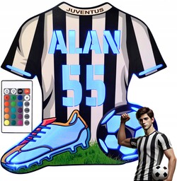 Juventus Lampka nocna Led Rgb Personalizowana imię