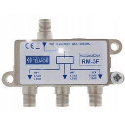 ROZGAŁĘŹNIK ANTENOWY TELMOR ROZDZIELACZ 3xTV RM-3F SPLITTER PASYWNY