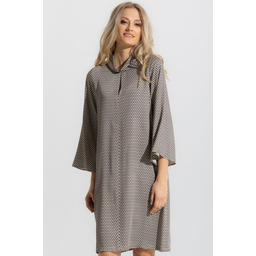 SUKIENKA ICONA - BEŻOWO-CZARNY GEOMETRYCZNY