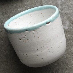 Ceramiczny kubek POTPOTSTUDIO - Ice Blue z turkusowym