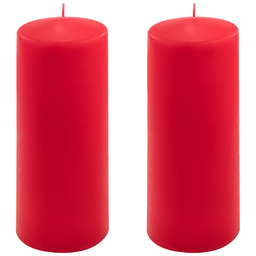ŚWIECE STOŁOWE CZERWONE 2SZT 20x7,5CM ŚWIECZKI WALCOWE TRADYCYJNE