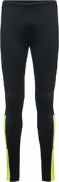 Gore Wear Mężczyźni R3 100531 Legginsy, Czarny/Neonowy Żółty,