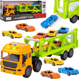 Ciężarówka Laweta Tir Zestaw 6 Aut Samochód Transporter