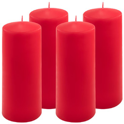 ŚWIECE STOŁOWE CZERWONE 4 SZT 20x7,5 CM ŚWIECZKI