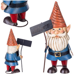 Figura ogrodowa Esson krasnal z wózkiem stalowa 34