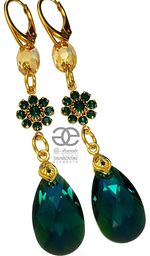 Kryształy Cudne Kolczyki Emerald Bella Gold