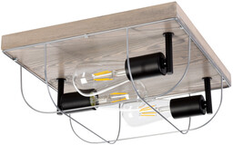 Lampa ścienna/sufitowa Netuno 3xE27 Max.15W LED Witrażowa Sosna
