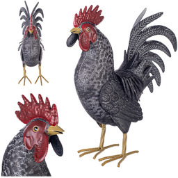 Figura ogrodowa Esson kogut biały stalowa 37 cm