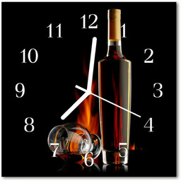 Zegar szklany kwadratowy Alkohol