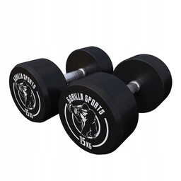 Hantle żeliwne 2x15kg zestaw 30 kg gumowane stała