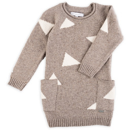 Dziewczęcy sweter w trójkąty beżowy BellyButton r.74