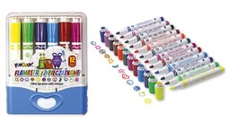 Flamastry z pieczątkami 12 kolorów Etui Fun&Joy 452062
