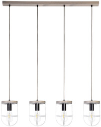 Lampa Wisząca Netuno 4xE27 Max.15W LED Witrażowa Sosna