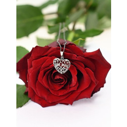 Zawieszka serduszko srebrne - Heart black