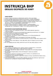 Instrukcja BHP Obsługi Ekspresu do Kawy