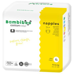 Bambiboo Cottonwear Jednorazowe pieluszki z bawełną organiczną, rozmiar