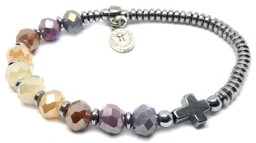 Bransoletka różaniec na rękę z kryształków 8951 [k1]