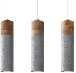 Lampa wisząca ZANE 3 szara SL.0967 - Sollux