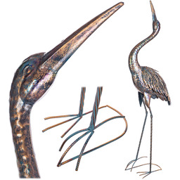 Figura ogrodowa Esson czapla złota stalowa 135 cm