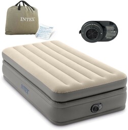 INTEX Materac welurowy 191x99x51cm z wbudowaną pompką elektryczną