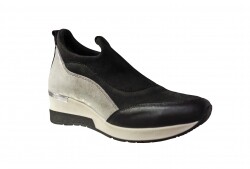 Sportowe buty czarne+srebro obcas 4,5 cm 38