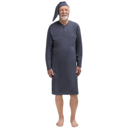 Koszula Nocna Męska 3Xl Długi Rękaw Bawełniana