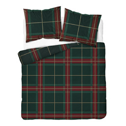 Detexpol Pościel bawełniana świąteczna 160x200 zielona w bordową