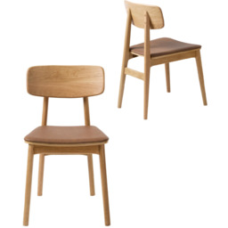 Krzesło do jadalni Livo (40203), imitacja skóry, brązowe,