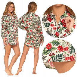 KOSZULA NOCNA DAMSKA 100% WISKOZA Piżama Luźna Długi