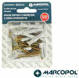 MARCOPOL Kołki rozporowe z wkrętami 6 x 30
